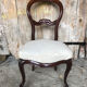 Louis XV style chair in cherry wood and fabric