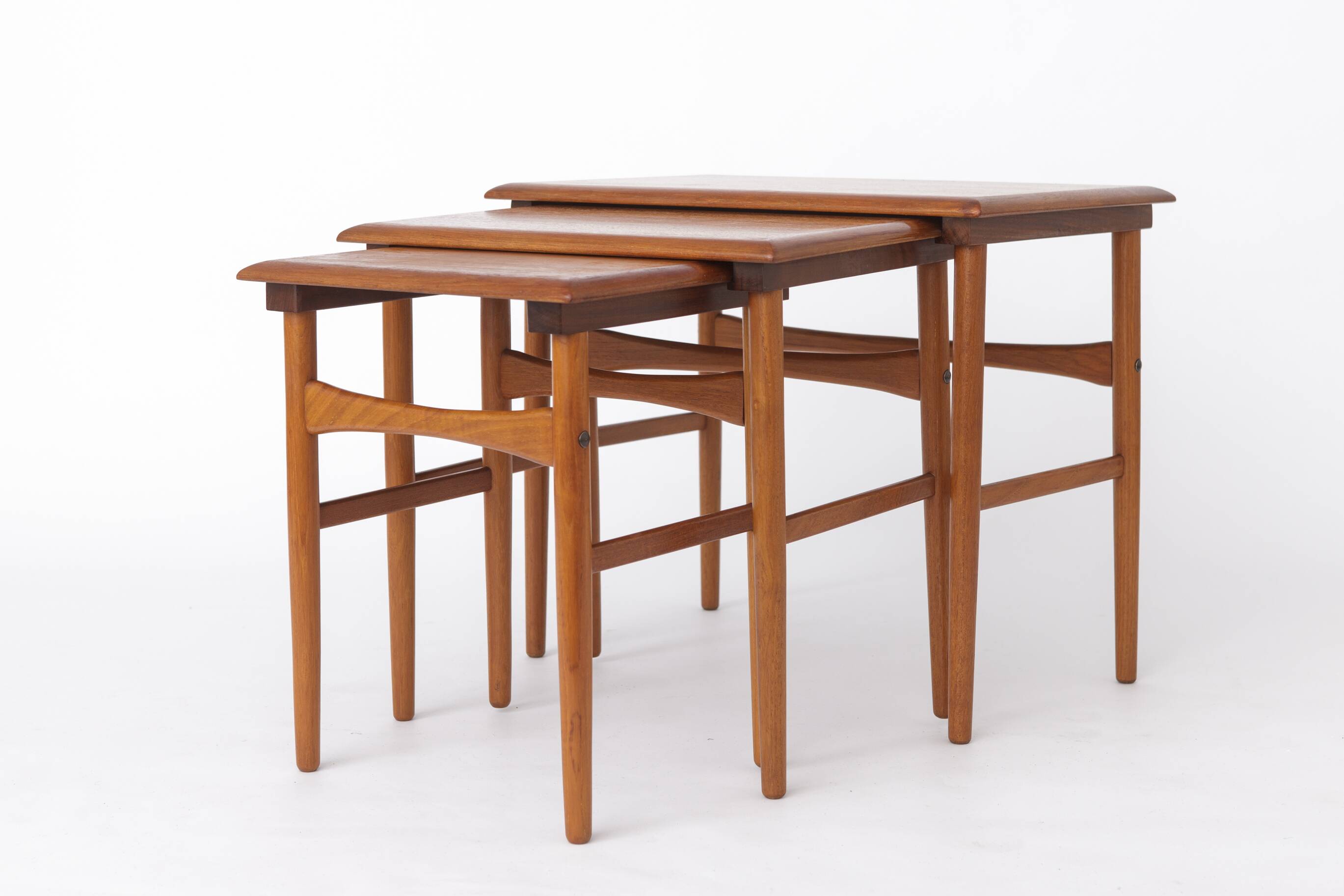Set of 3 Teak Nesting Tables – 1970s Danish Mid-Century Modern Design