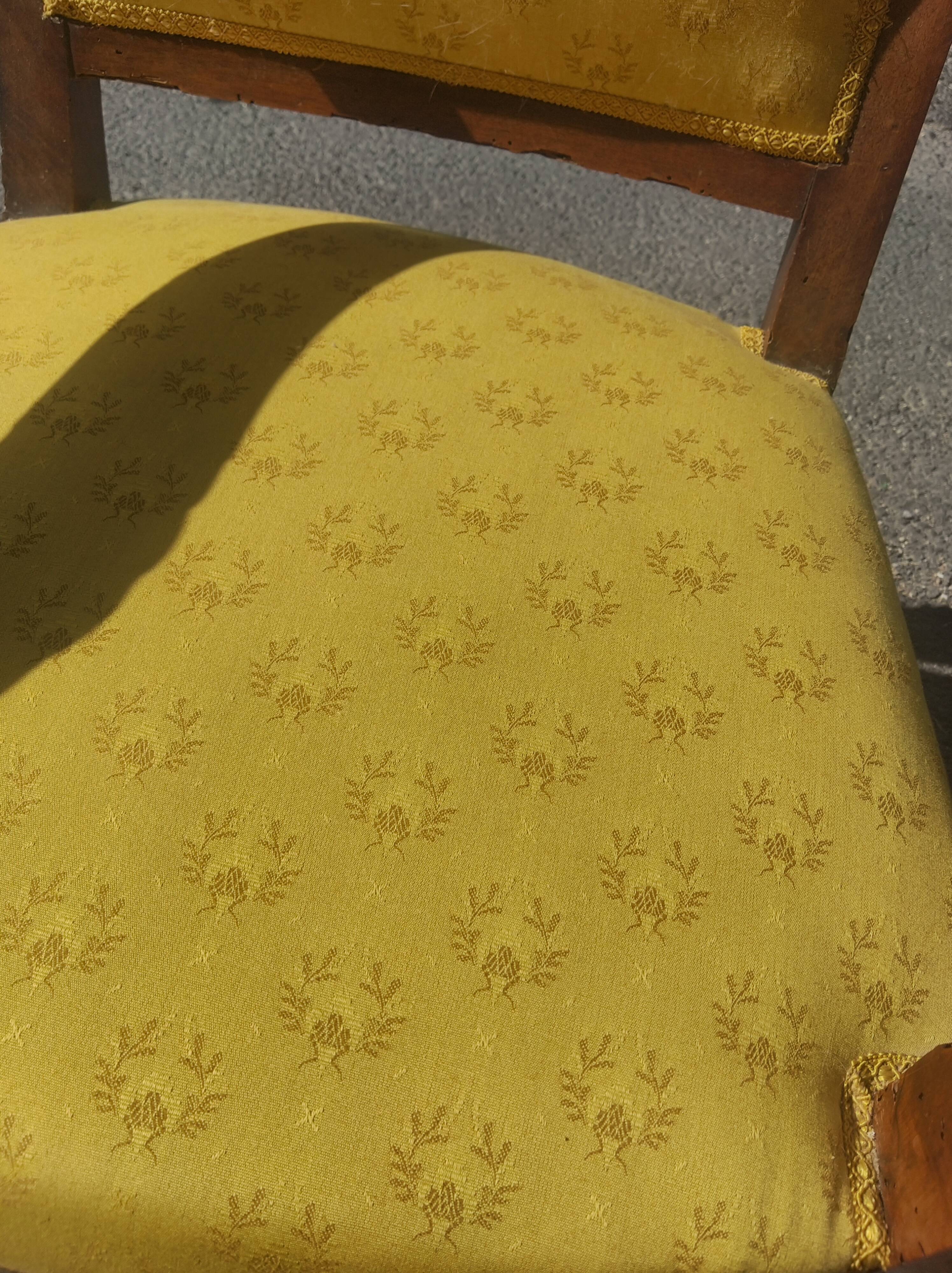 Pair of consulate era chairs in walnut