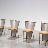 Frans Van Praet set of four postmodern Sevilla chairs 1990