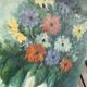 Oil bouquet table signed JM. Salve 1985