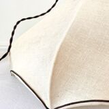 Hanging lamp in beige and brown fabric