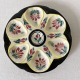 Hand-painted HB Quimper oyster plate