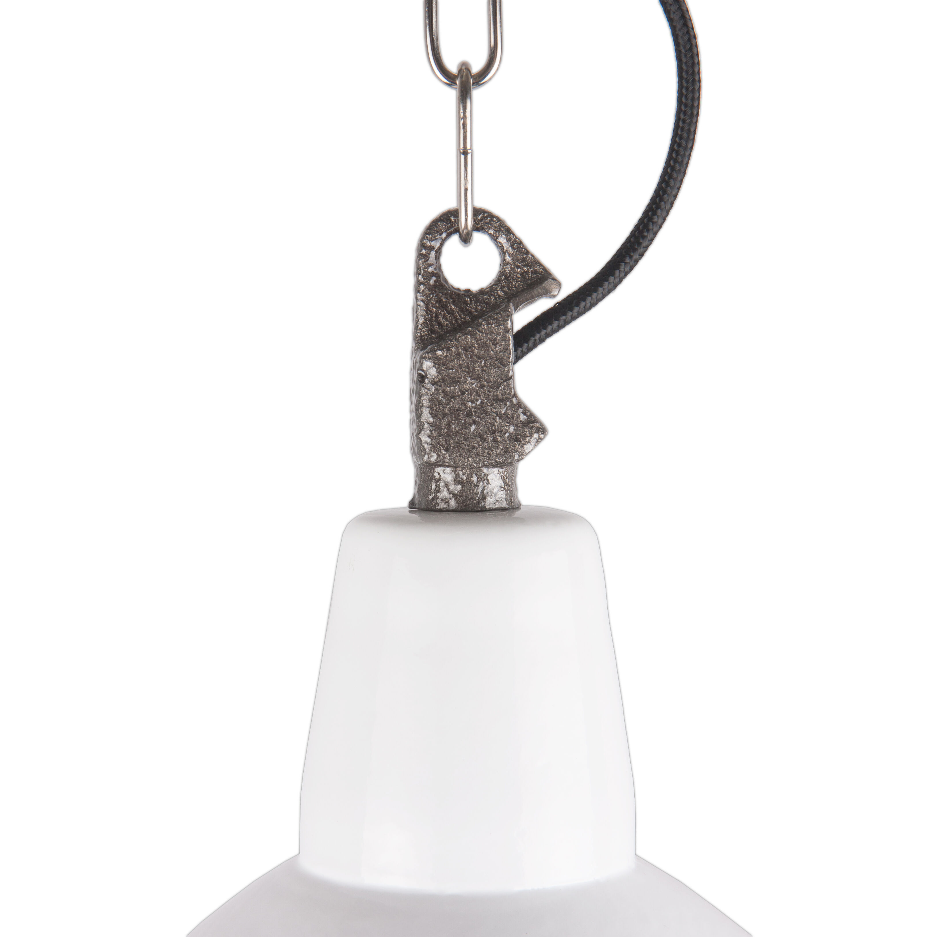 Industrial enamel lamp from Poland, white colour, 1960