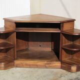 Superb corner cabinet in solid walnut, very good quality