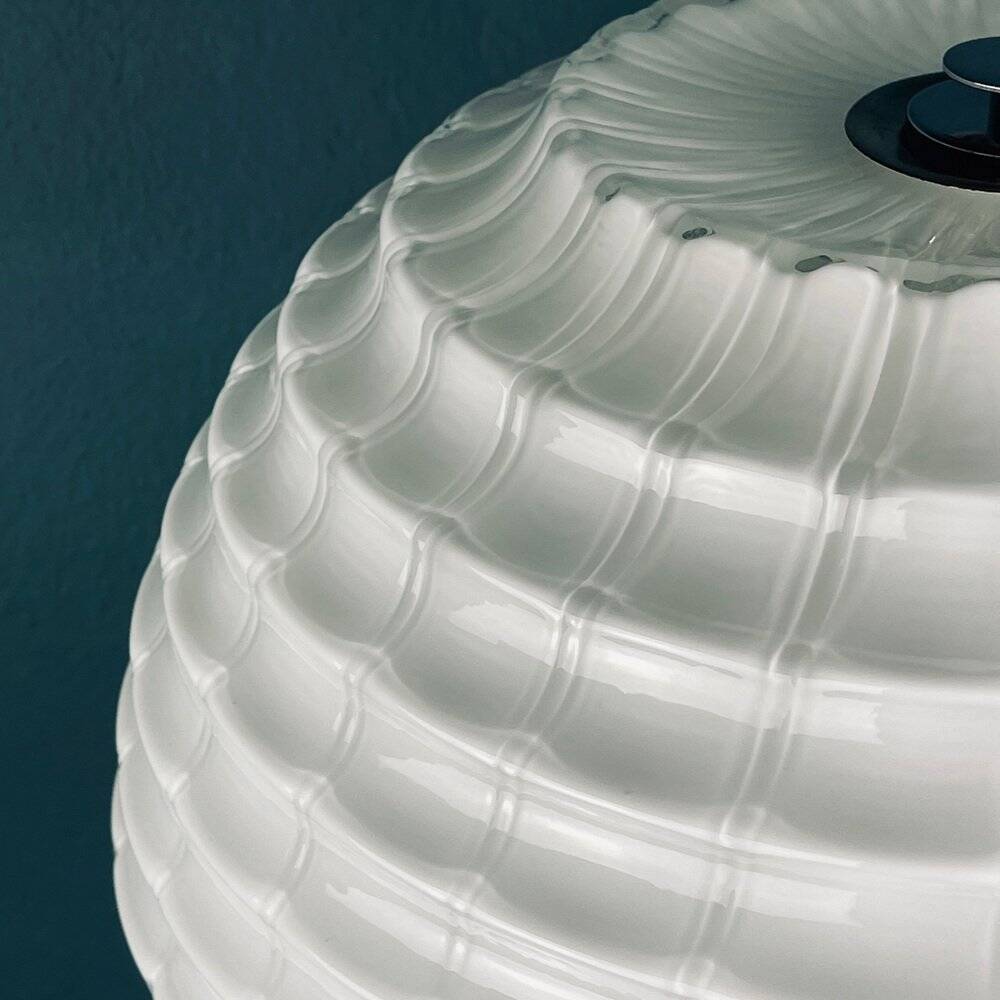 Large Mushroom Table Lamp in White Murano Glass, Italy, 1970s