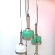 Suspension en verre de Murano vert et blanc de Vistosi Italie 1960
