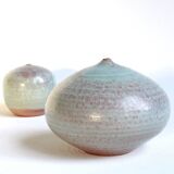 Pair of vintage miniature ceramics in aqua green - Antonio Lampecco