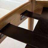 Scandinavian lounge chair COJA in wood and leather, 1960s