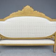 Louis XVI-style gilded wooden bass bench