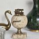 Spherical table lighter in genuine travertine – Italy, circa 1970