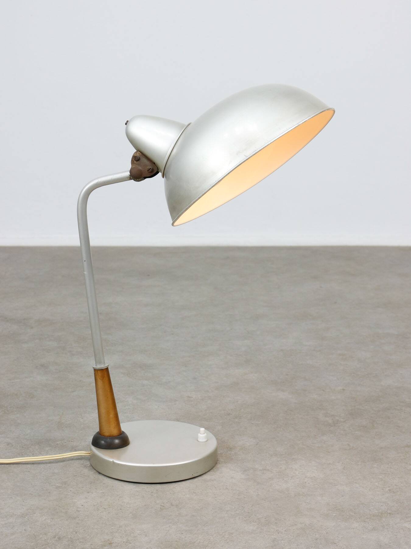 Mid-Century Italian Table Lamp in Aluminium and Copper