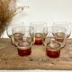 5 LUMINARC France glasses with amber feet