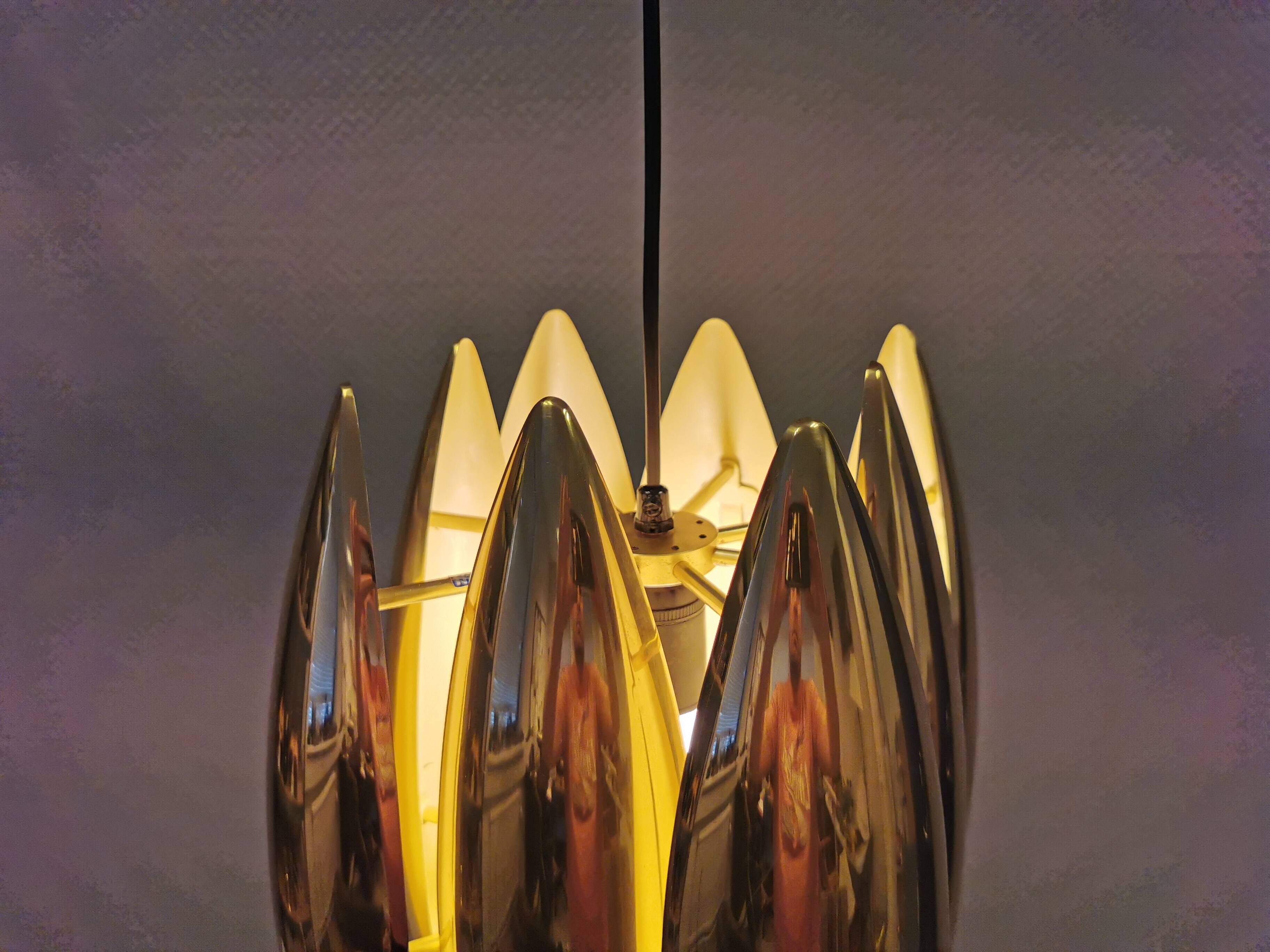 Kastor lamp in brass, designed by Jo Hammerborg in 1969 and produced by Fog og Mørup.