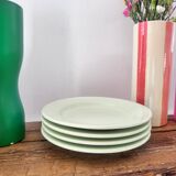 Lot de 4 assiettes à dessert vert d'eau.