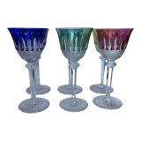 6 St Louis Tommy coloured wine glasses