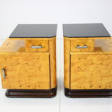 Set of two bedside tables designed by Jindřich Halabala for UP závody, 1950's.