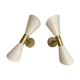 Pair of sconces wall Italian white design 50-60's