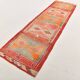 3x12 Turkish Runner Faded Pink & Grey Turkish Wool Runner Rug, 96x352Cm