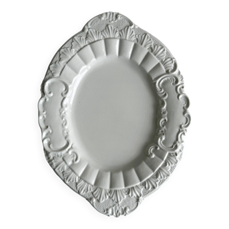 White earthenware presentation dish