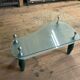 Glass and organic wood coffee table