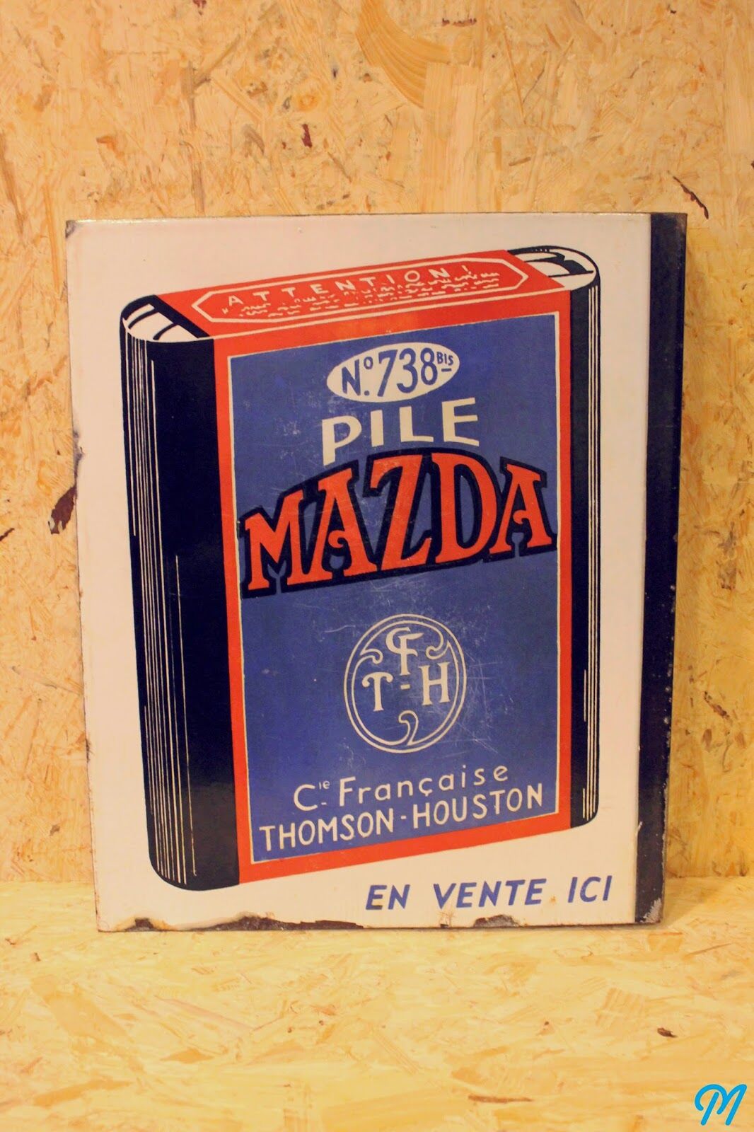 Plate "Battery Mazda"