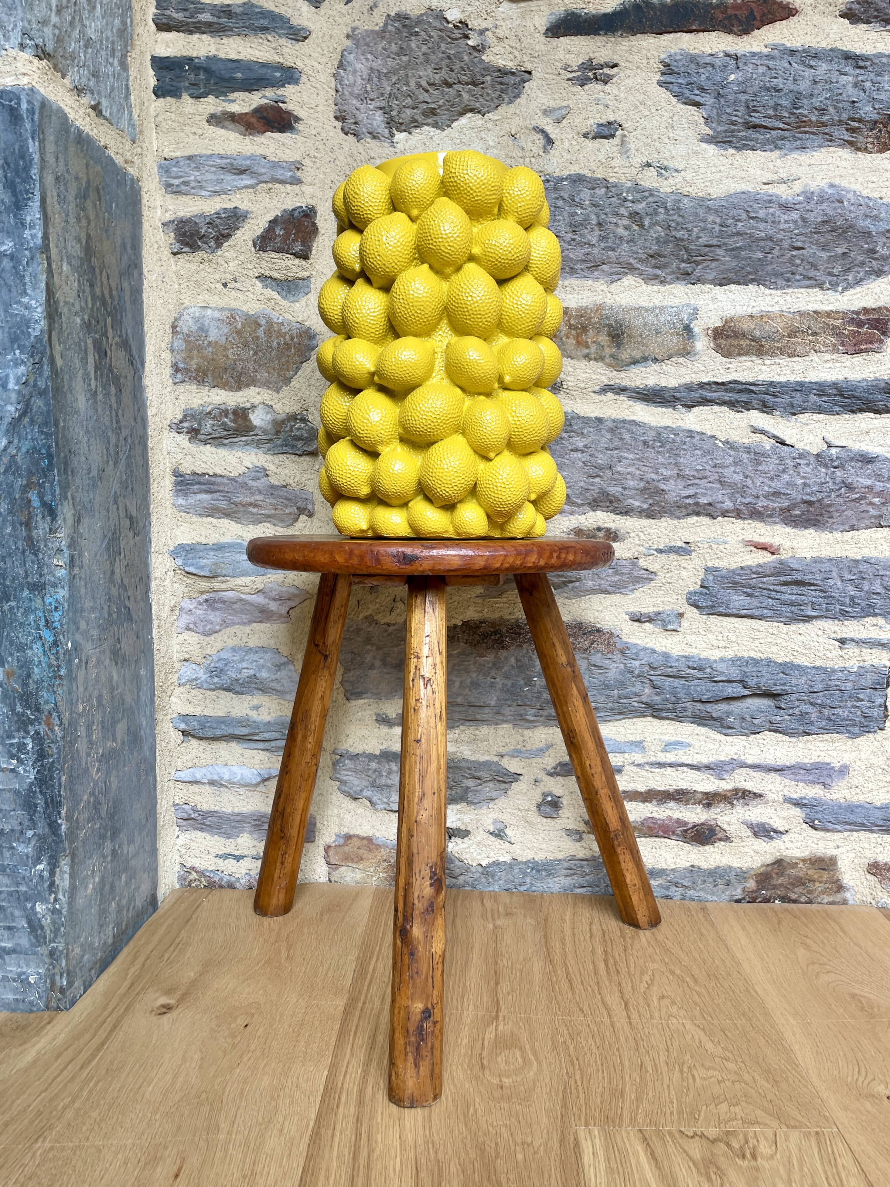 Old wooden farm stool