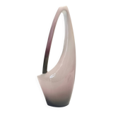 Purple, Pink and White Hand-Painted Ceramic Vase by Ariele, Turin, Italy