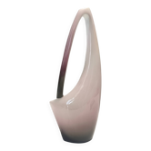 Purple, Pink and White Hand-Painted Ceramic Vase by Ariele, Turin, Italy