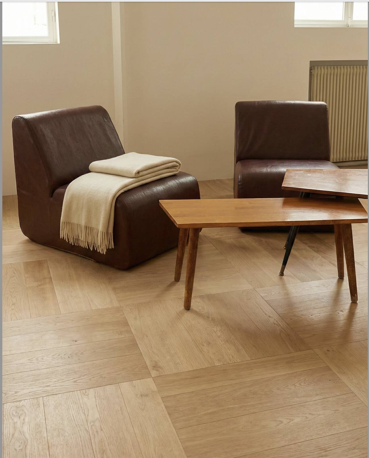 Paire de chauffeuses modulaires vintage en simili-cuir bordeaux - Années 70