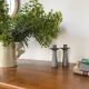 Pair of gray stoneware candlesticks