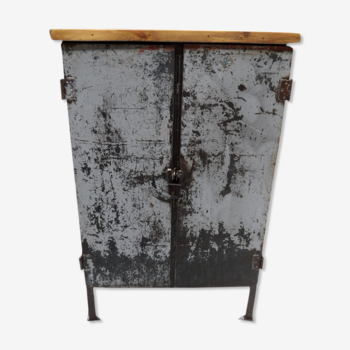 Industrial metal 2 doors cabinet 1950's
