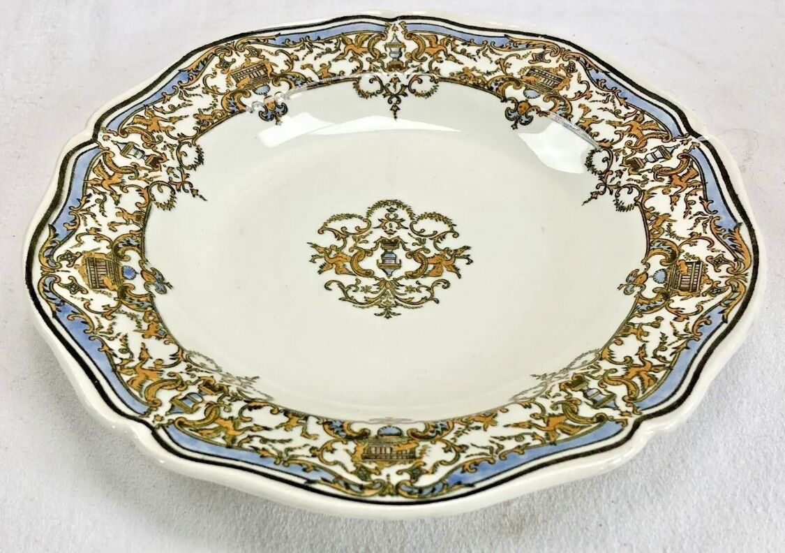 6 assiettes creuses Gien les enfants au pressoir Dionysos 1938/1960