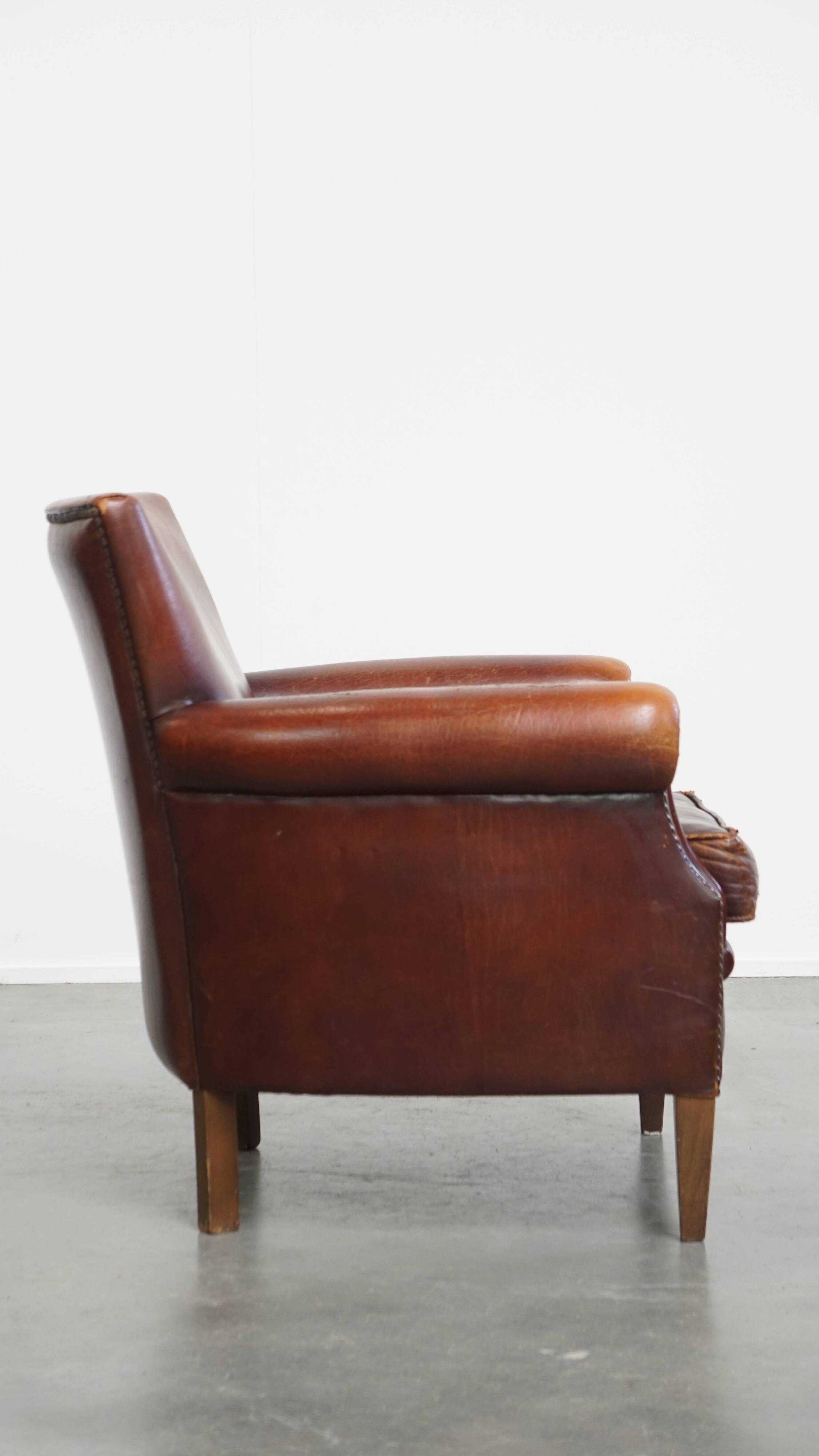 Vintage Sheepskin Leather Armchair
