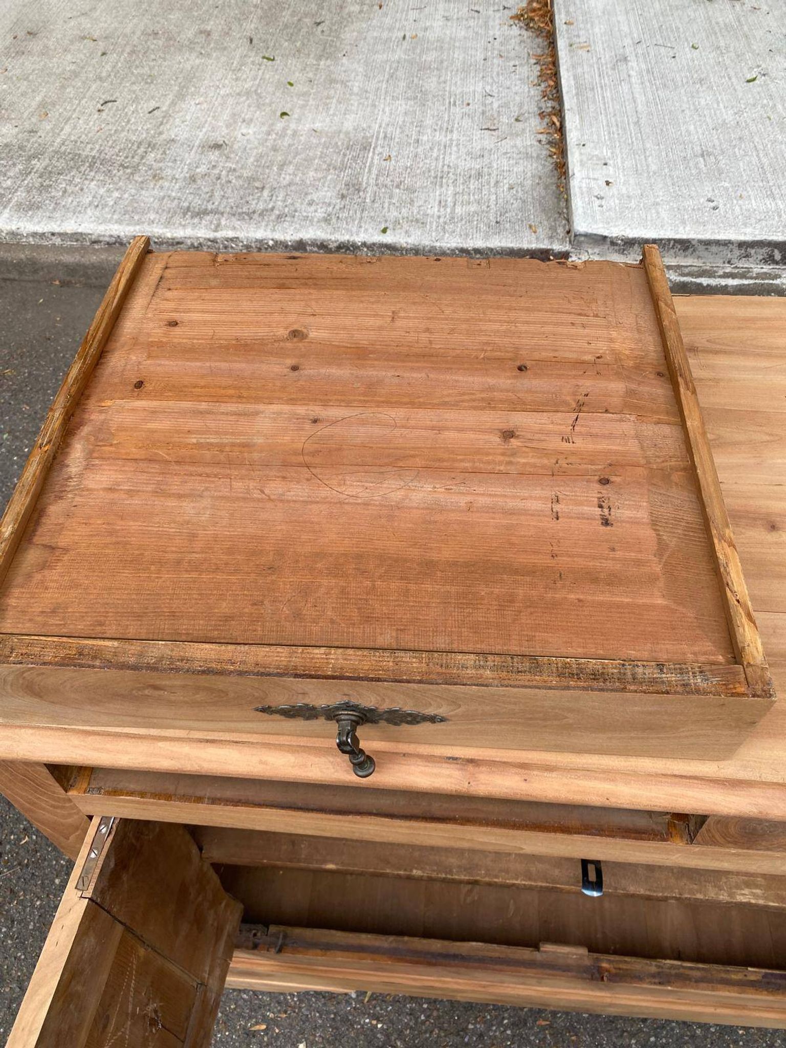 18th-century stripped buffet in solid walnut