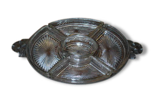 Plat rond en cristal à facettes