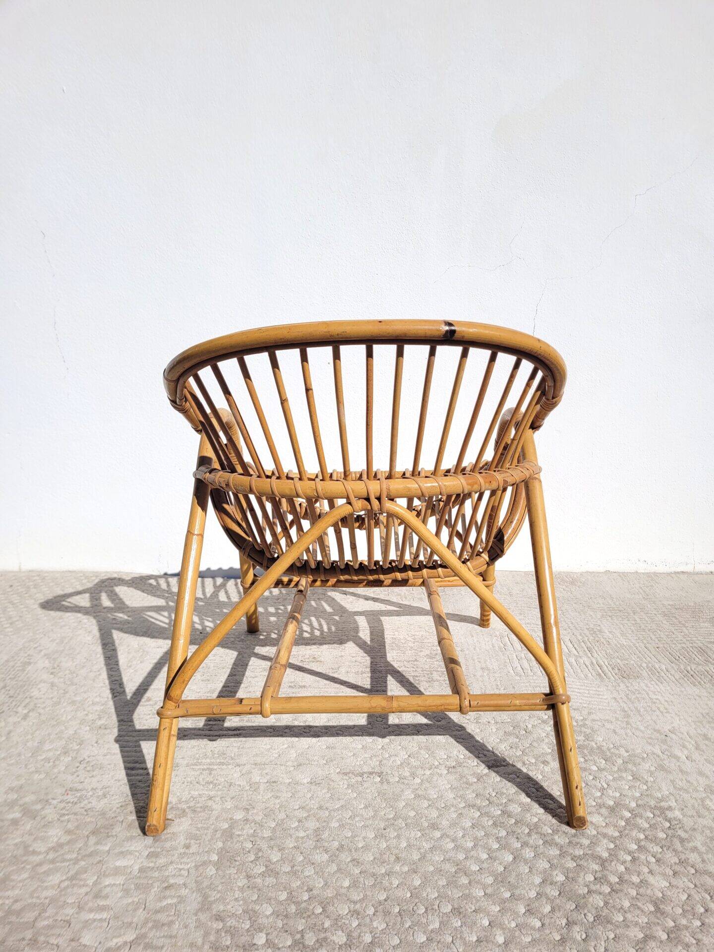1960s rattan basket chair