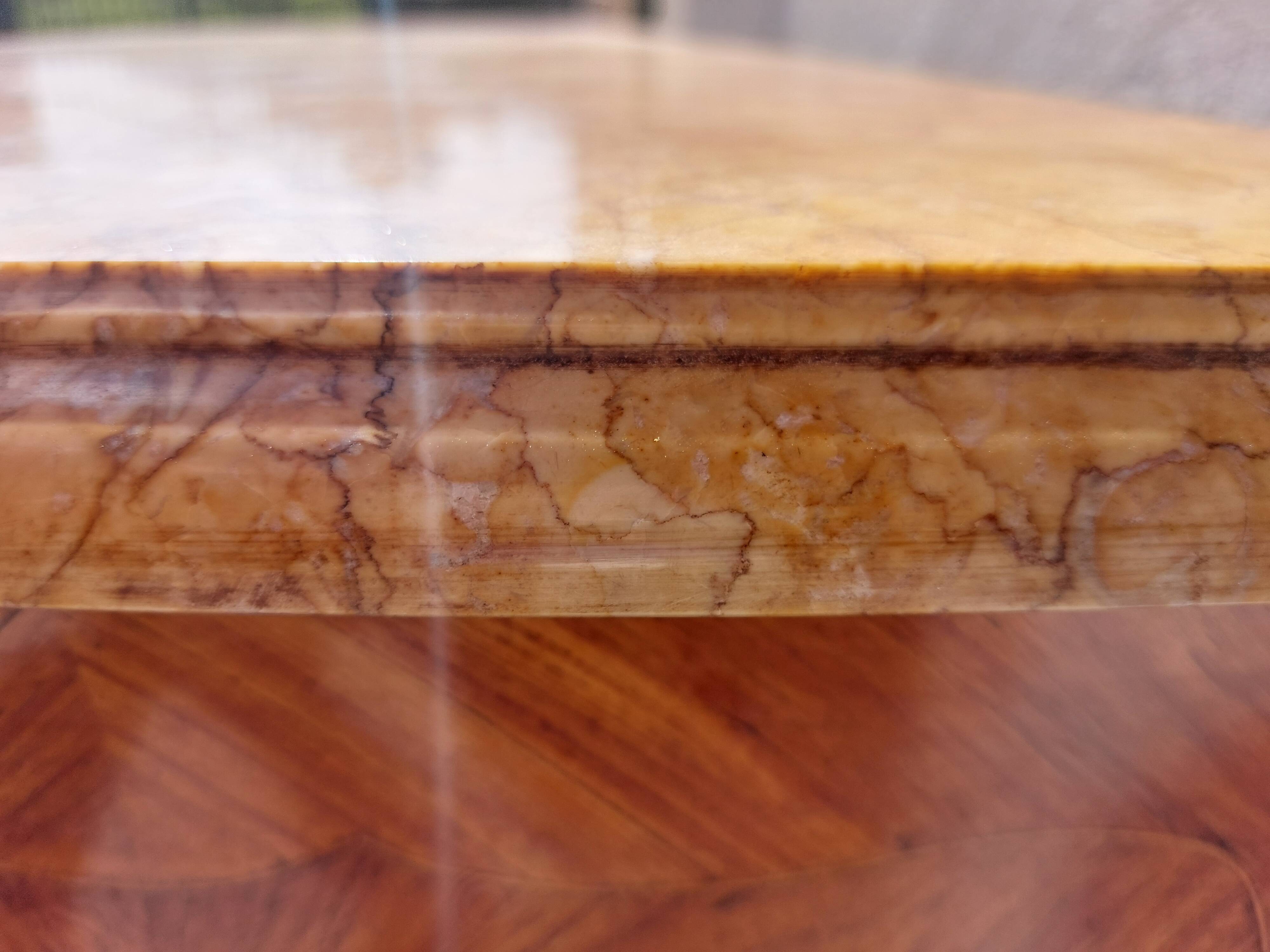 Louis XV style commode, inlaid with rosewood, marble top.