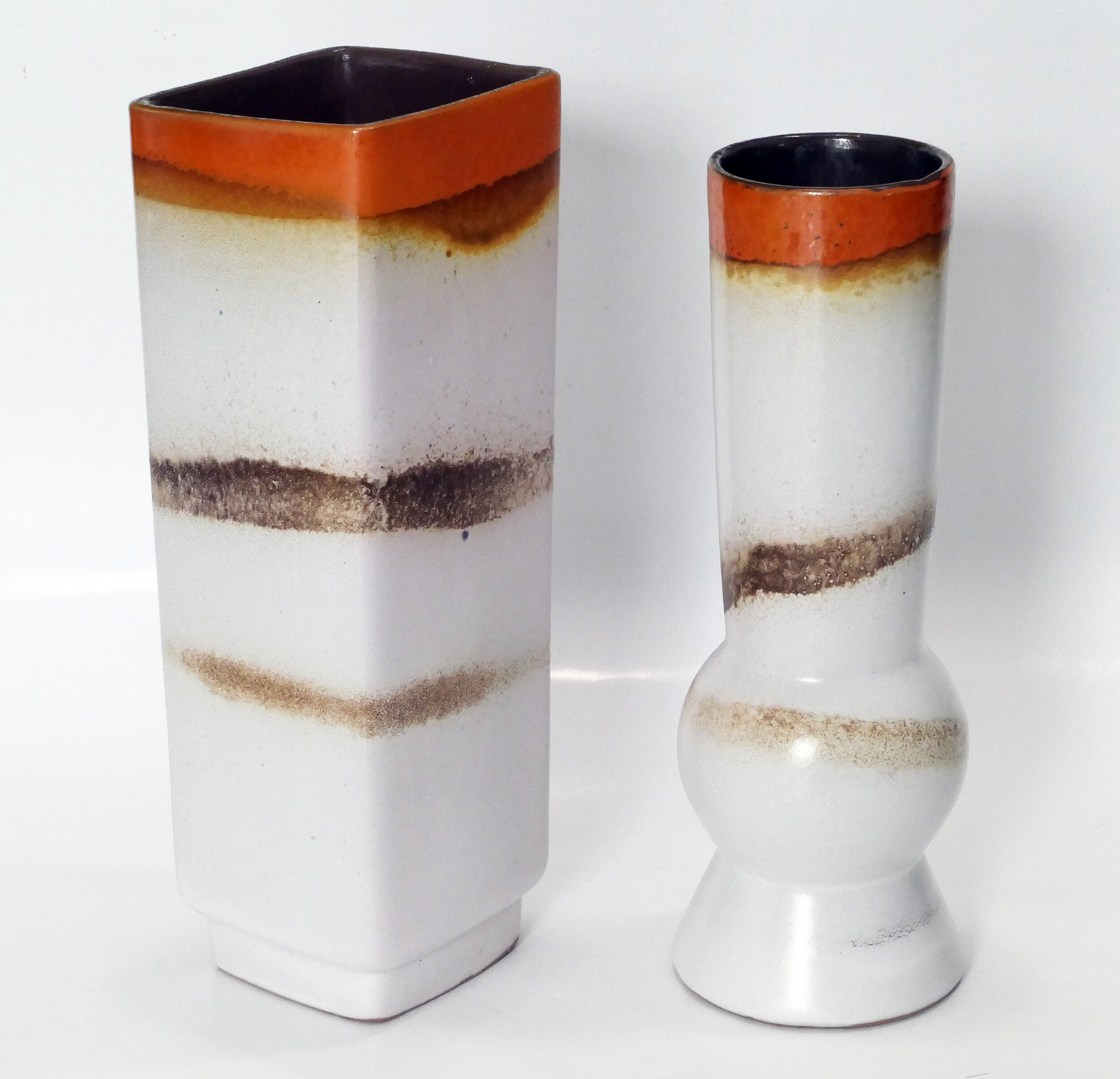 Pair of matching vases 1960's fat lava Germany