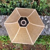 Large Hexagonal Boho Chic Faux Cane Lampshade 1970
