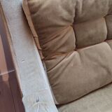 2 fauteuils en velours kaki