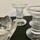 Bougeoirs cristal façon littala vintage