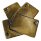 Empty pocket square of aces in brass