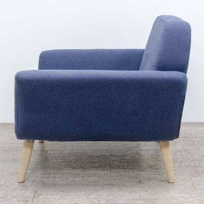 Softline scope armchair in blue fabric
