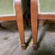 Pair of English armchairs green velvet