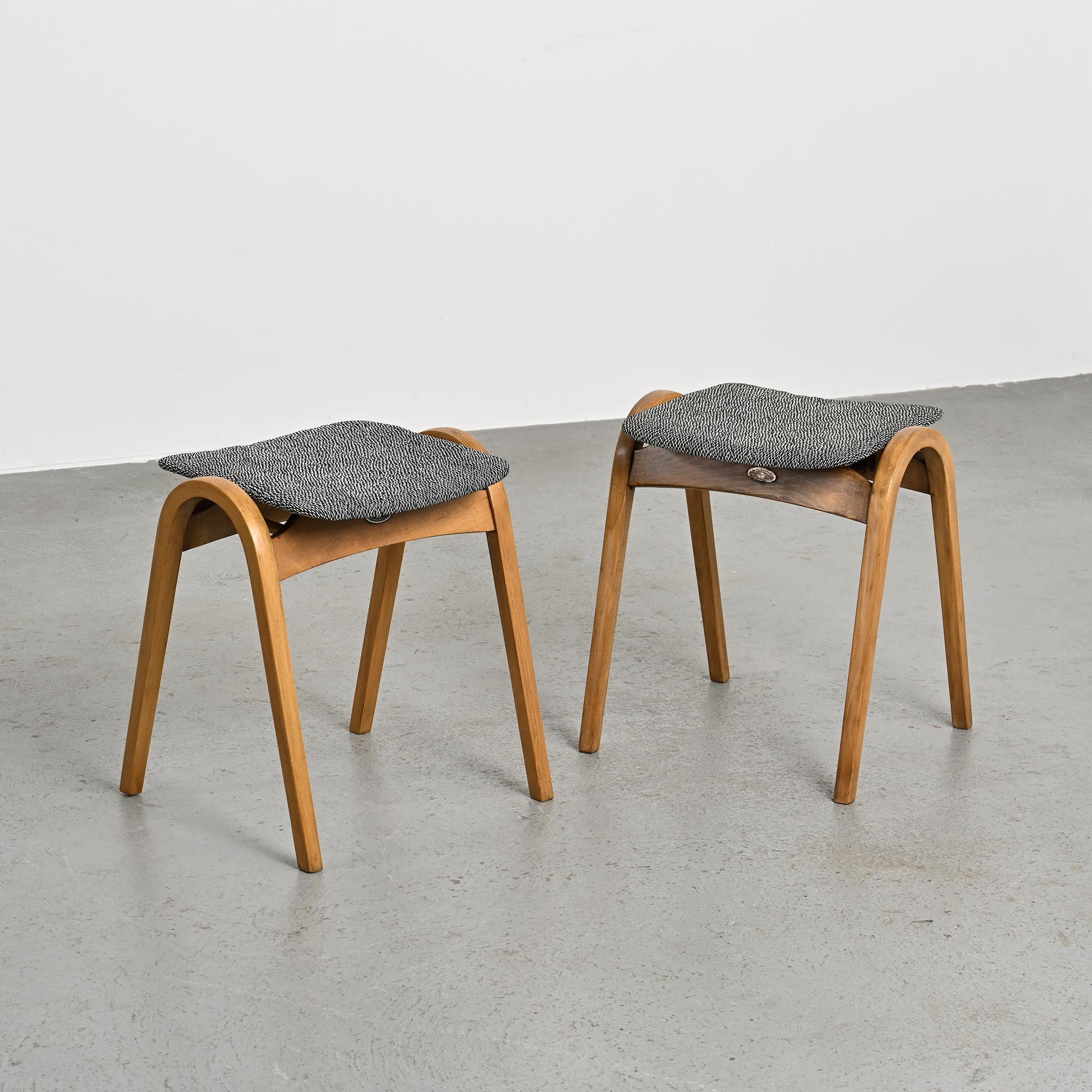 Pair of stools by Isamu Kenmochi for Akita Mokko, Japan circa 1960.
