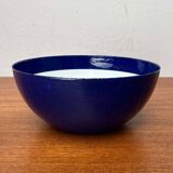 Modern blue enamel bowl from the mid-century by Kaj Franck for Finel, Finland, 1960s.