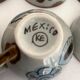 6 ceramic cups Ken Edwards, Tonala, Mexico, with sub cups and sugar