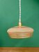 Suspension vintage lampshade in frosted yellow and gold glass