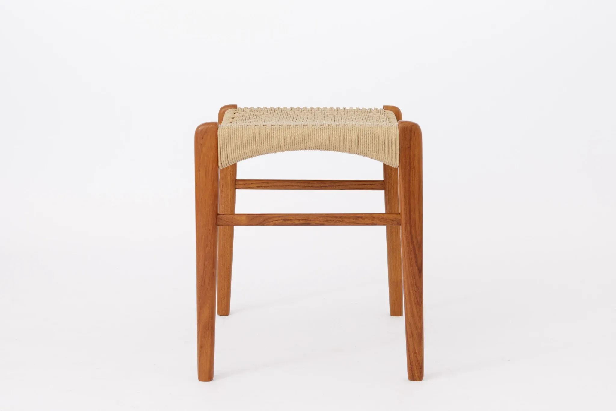 Arne Wahl Iversen Teak Ottoman, Danish Mid-Century Footstool, 1960s-1970s